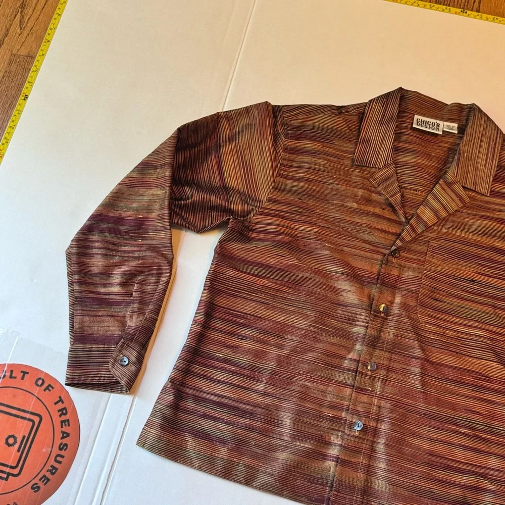 CHICO'S 100% Silk Button-Front
Shirt Brown Sleeve Size 4‎ - Picture 6 of 14